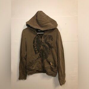Y2K Volcom Sherpa Brown Zip Up Hoodie Size Medium Women’s